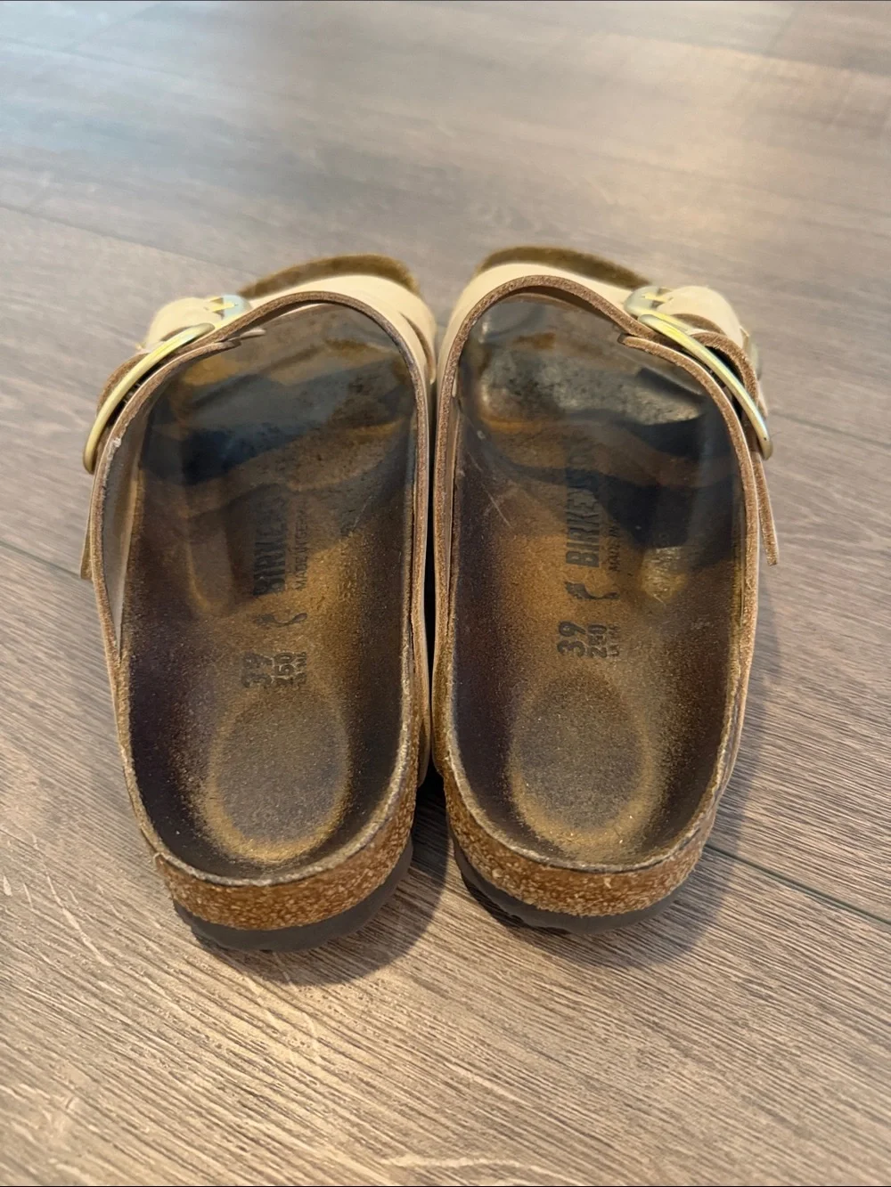 Birkenstock Arizona Big Buckle Slide Sandals size 39 8-8.5 Sandcastle